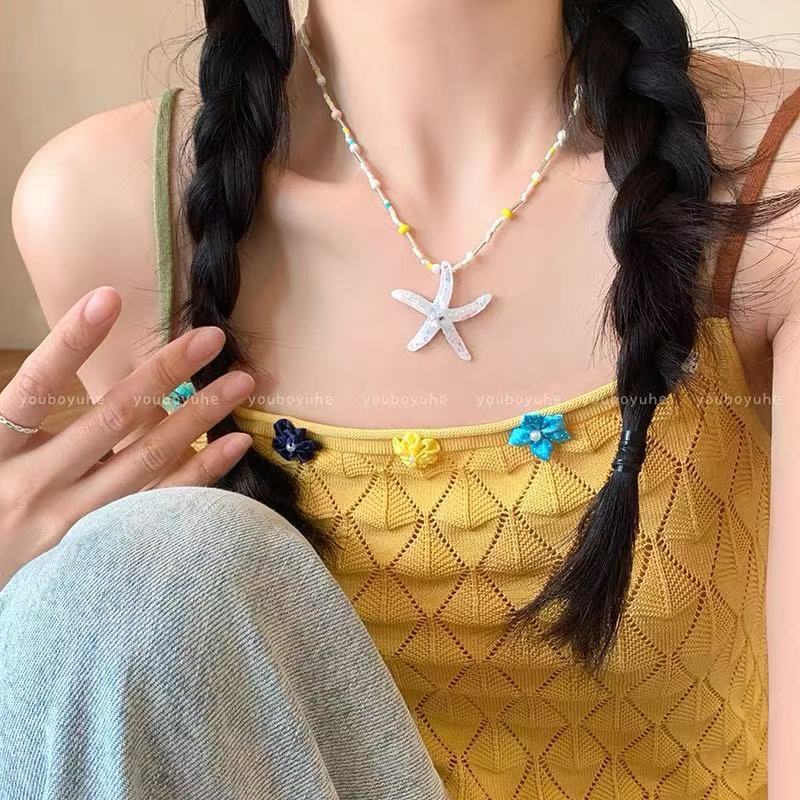 A301  Fashion Dopamine Beaded Cat Necklace, Personality Sweet Style All-Match Choker Jewelry