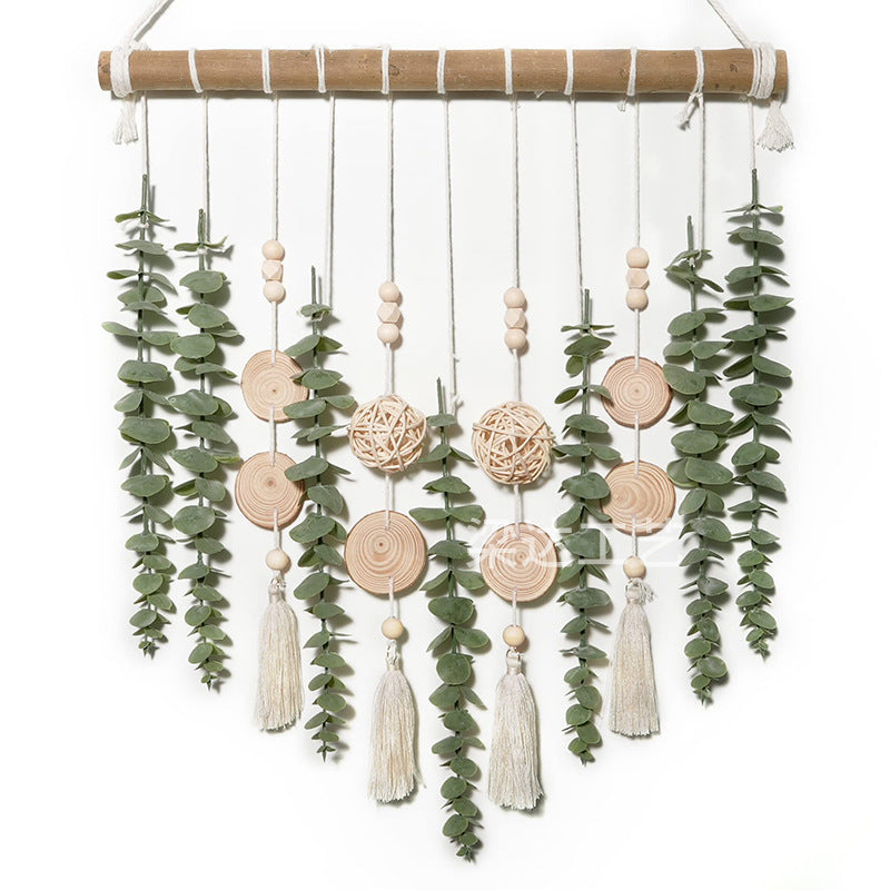 Artificial Eucalyptus Wall Decor Fake Greenery Leaves Stems Wall Hanging Plants on 16.5 inch Wooden Stick Boho Rustic Farmhouse Decor for Bedroom Kitchen Dining Room Bathroom