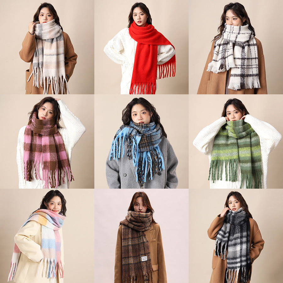 Women's Scarf Winter Warmth Long Shawl Oversized Scarf Thick Blanket-Style Scarf for Cold Weather
