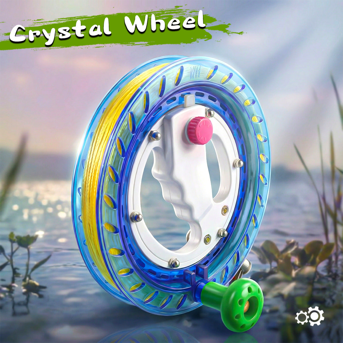 A262  Handheld Crystal Large Grip Fishing Reel, Line Winder Plate, for Sea Ice Winter Fishing