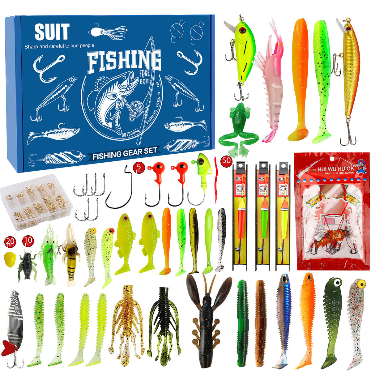 A245  Mystery Fishing Lures Set, Multi-purpose Fishing Kit for Largemouth Bass, Smallmouth Bass & Trout