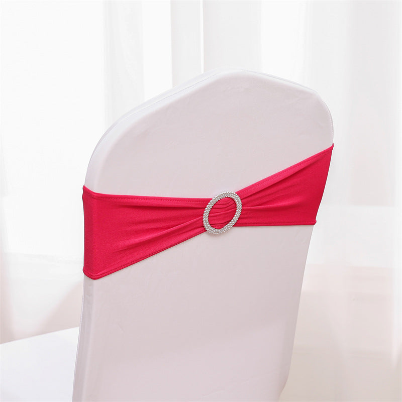 Spandex Chair Sashes Bands 50PCS Stretch Chair Ties Bows with Buckle Slider for Wedding Party Banquet Decoration