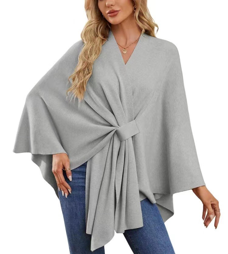 Women's Elegant Shawl Wraps Soft Open Front Poncho Sweater for Spring Fall Winter