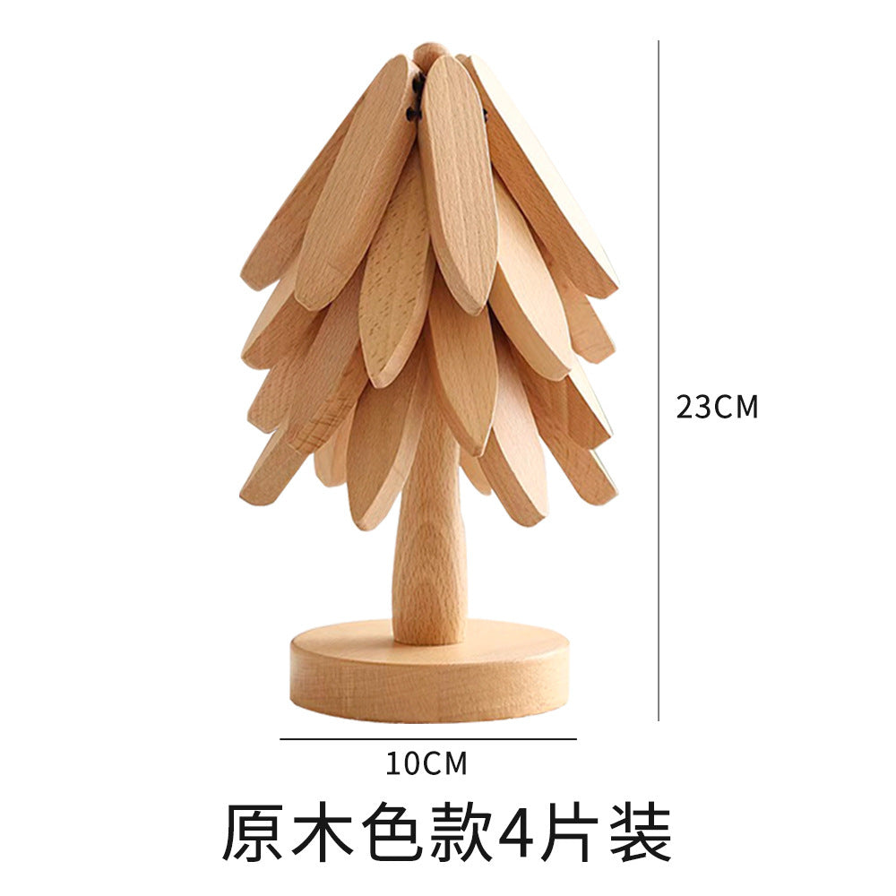 Wooden Tree Coasters Hot Plate Mats for Hot Dishes, Tree Coaster Set, Wooden Coasters for Hot Dishes, Pots, Bowls, Tea Kettles, Fondue Holders