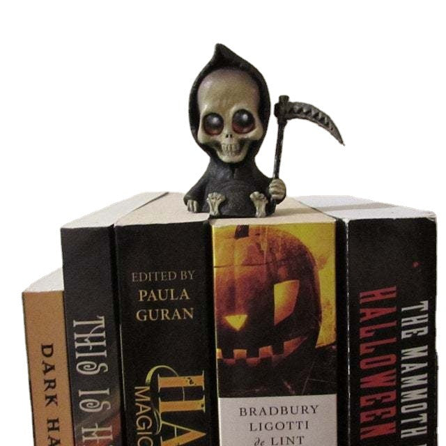 A199  Grim Reaper Baby Statue, Halloween Horror Prank Props, Indoor Decor Ornament