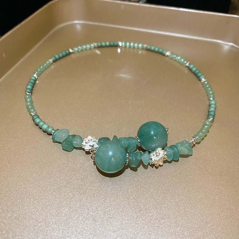 A302  Boho Shell Bead Turquoise Beaded Necklace, Light Luxury Minimalist Luxury Clavicle Necklace for Women