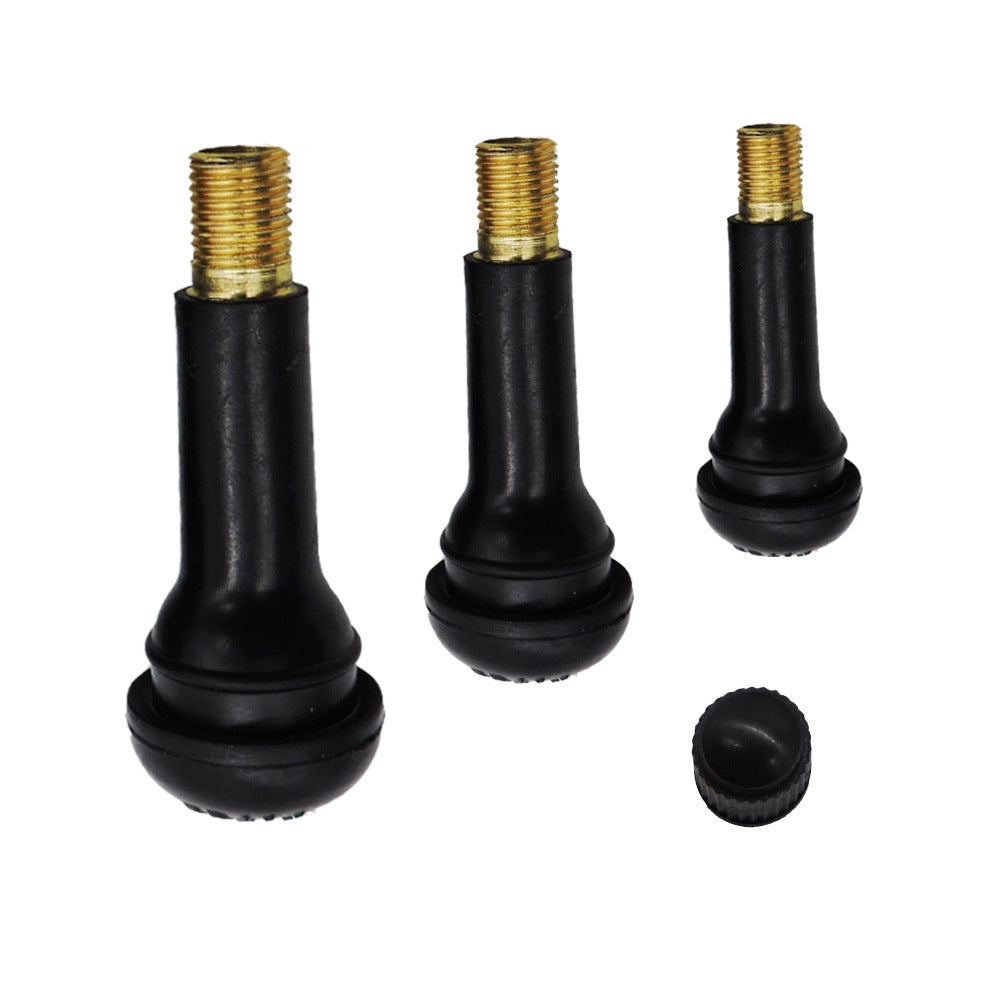 A311  TR413/TR414 Tubeless Tire Valve Stems, Black Rubber & Alloy Valve Caps Universal Tire Valves