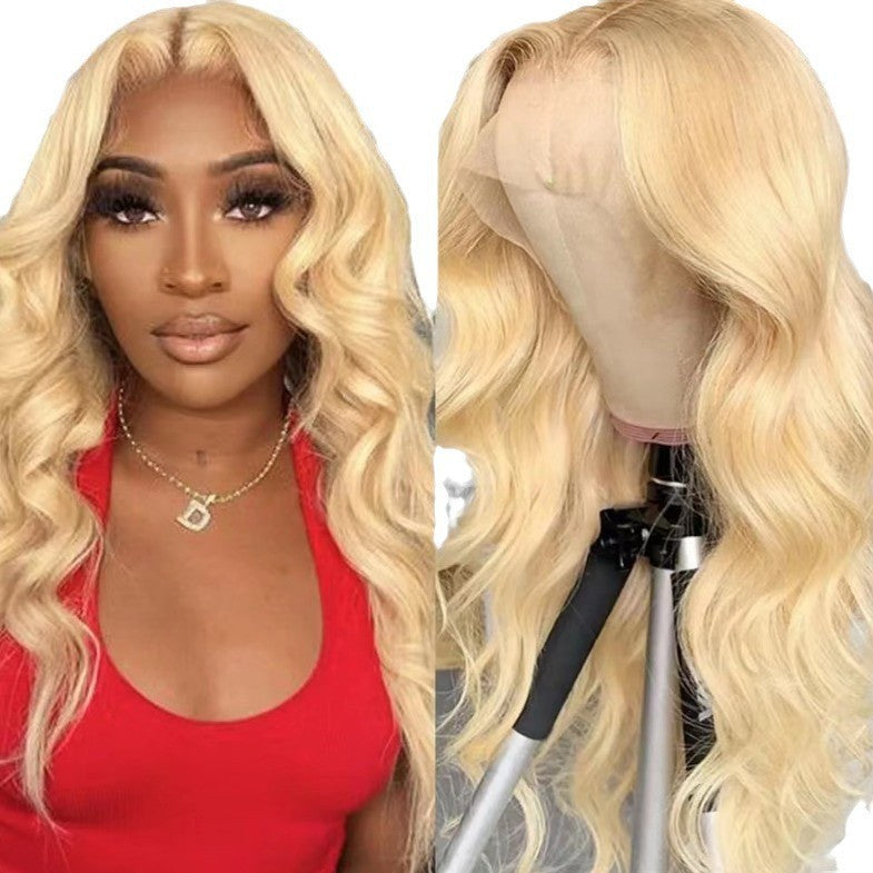 A276  Middle Part Long Curly Body Wave Lace Front Wig, 30 Inch Machine Made Net Full Wig