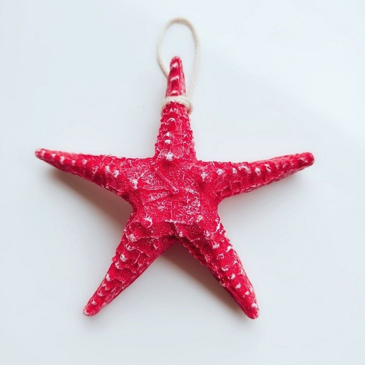 A209  Mediterranean Charm Starfish Wall Hanging, Creative Fishing Net Home Entrance Wall Decor Pendant