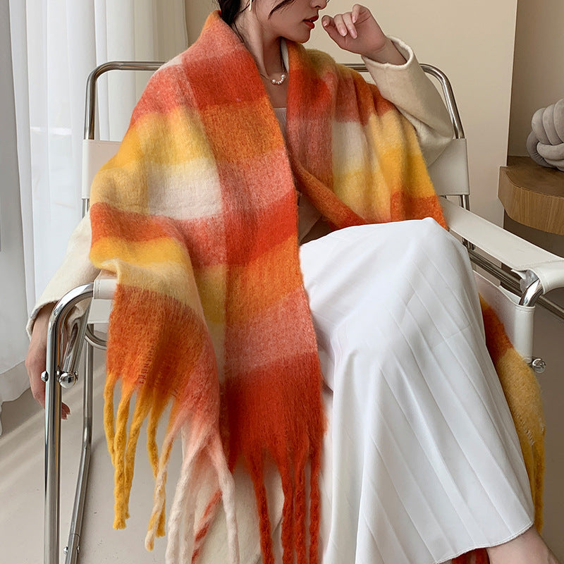 Winter Women Warm Scarf Long Shawl Large Scarves Cold Weather Thick Blanket Scarfs