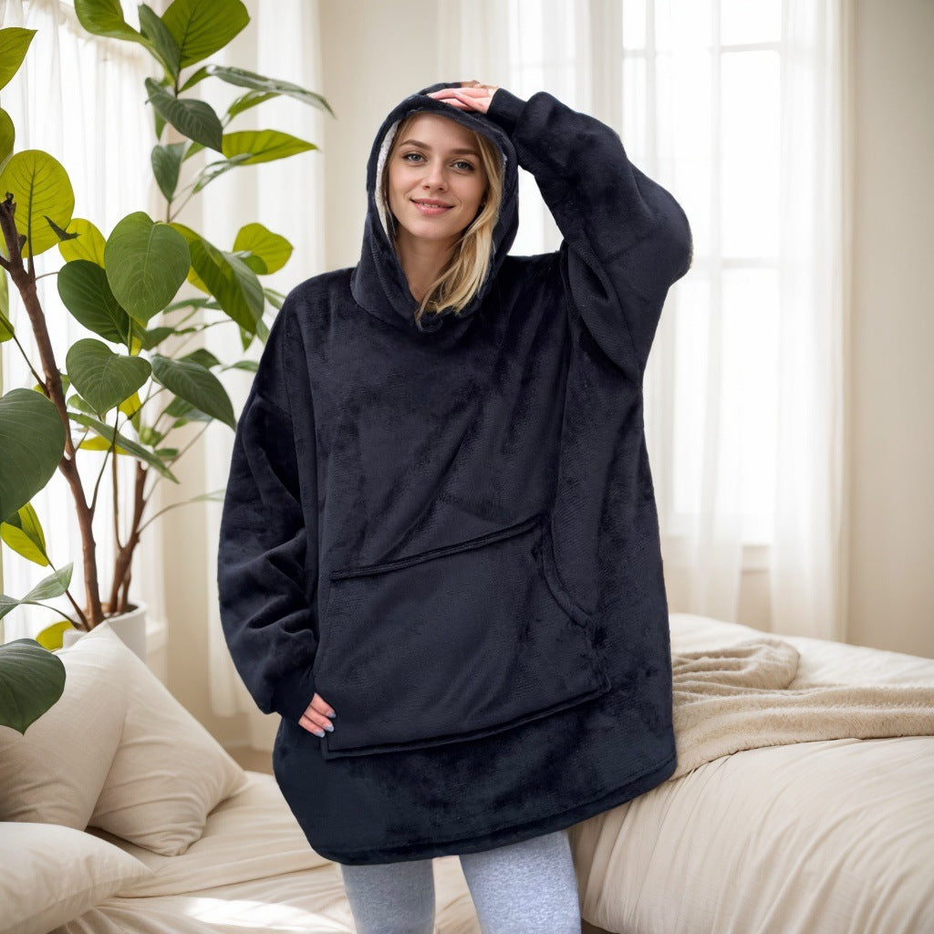 Wearable Blanket Hoodie, Oversized Sherpa Fleece Sweatshirt with Giant Pocket, Birthday Gifts for Women, Mom, Sister