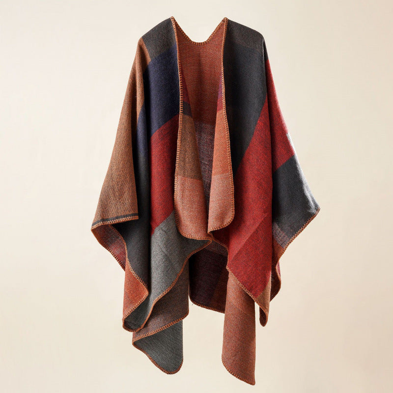 Shawl Wraps for Women, Elegant Knitted Cape Open Front Poncho Scarf Blanket Cardigan Coat for Spring, Autumn, and Winter