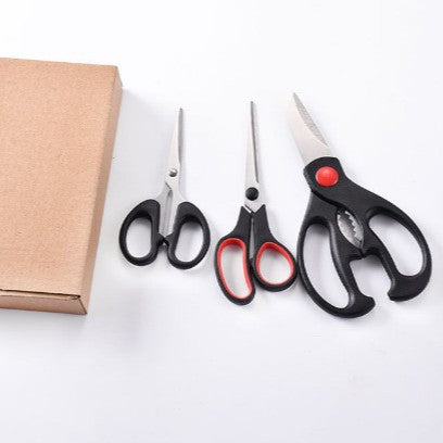 A329  3-Piece Multi-Function Kitchen Shears Set, Household Stainless Steel Scissors for Chicken Bones & Food Prep