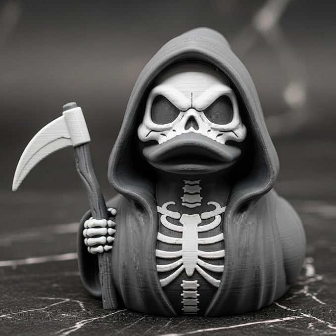 A194  Dark Death Scythe Duck Decor, Gothic Style Home & Shelf Ornament