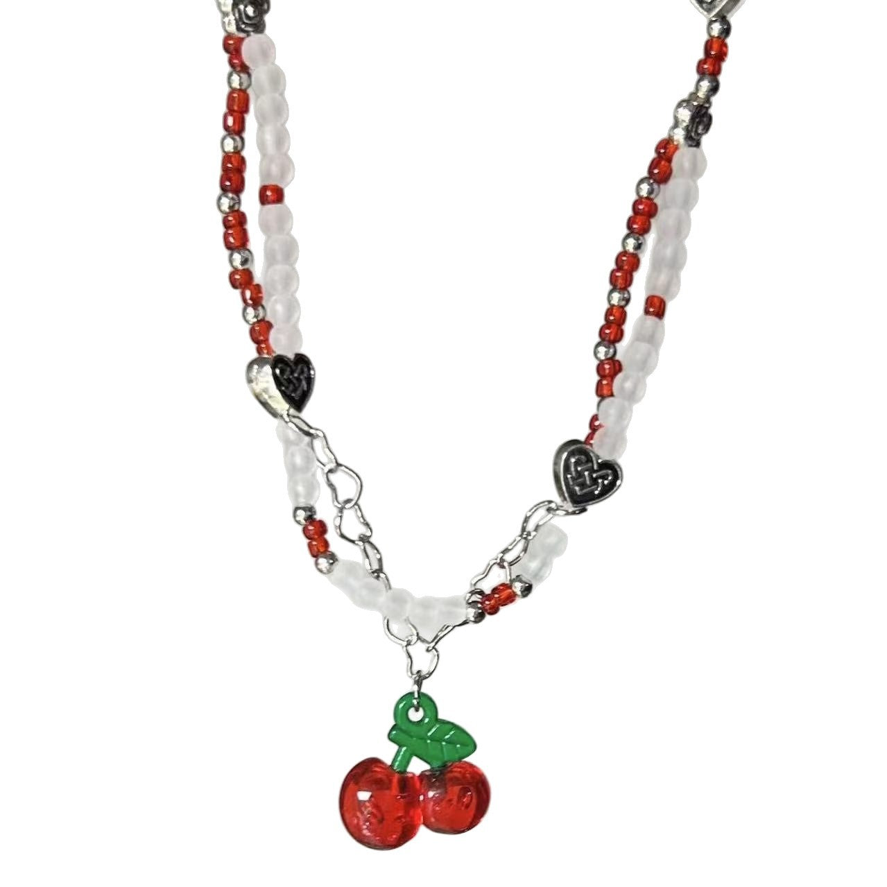 A301  Fashion Dopamine Beaded Cat Necklace, Personality Sweet Style All-Match Choker Jewelry