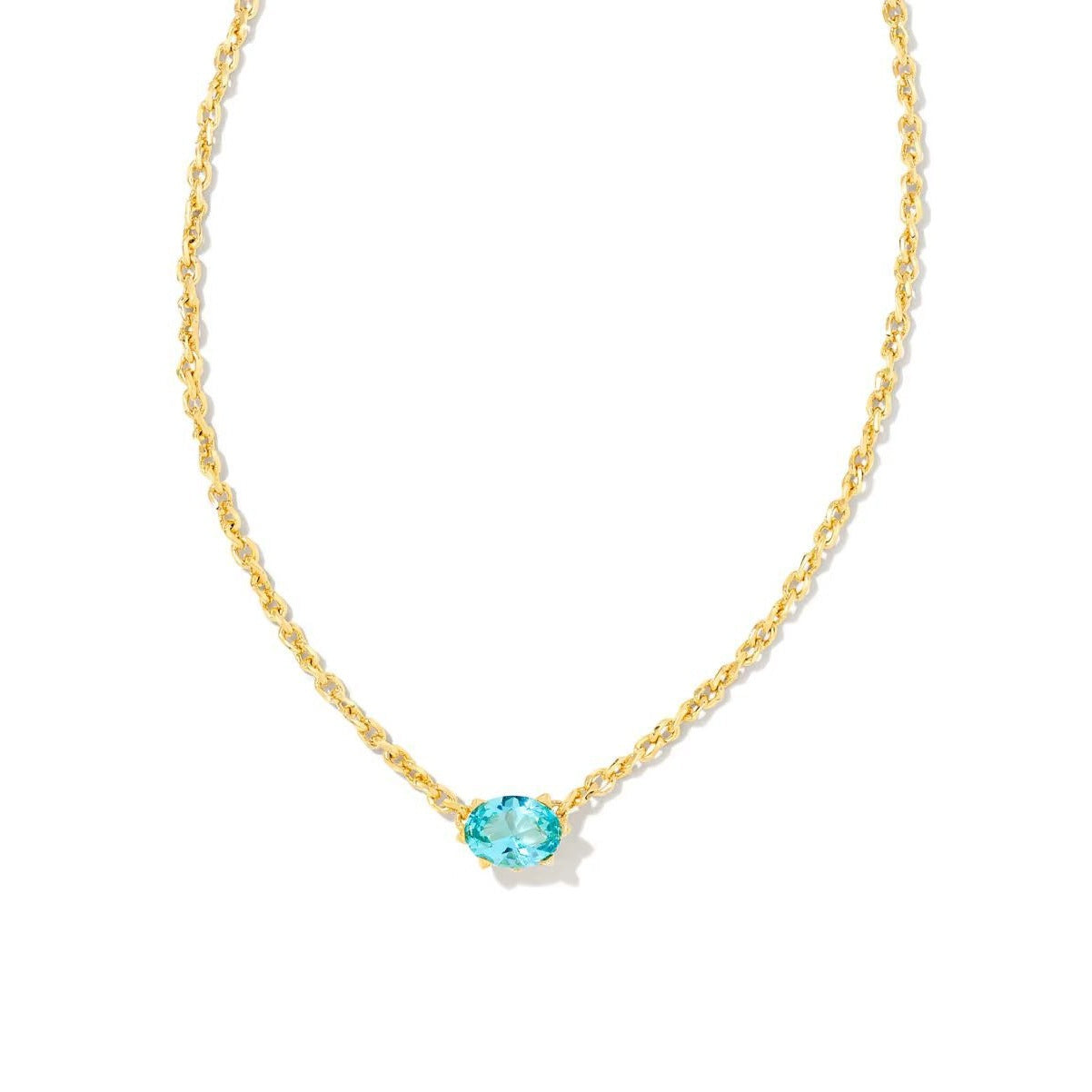 A358   New Luxury Colorful Gold Oval Gem Pendant Necklace Minimalist Dainty Clavicle Chain Fashion Women Jewelry