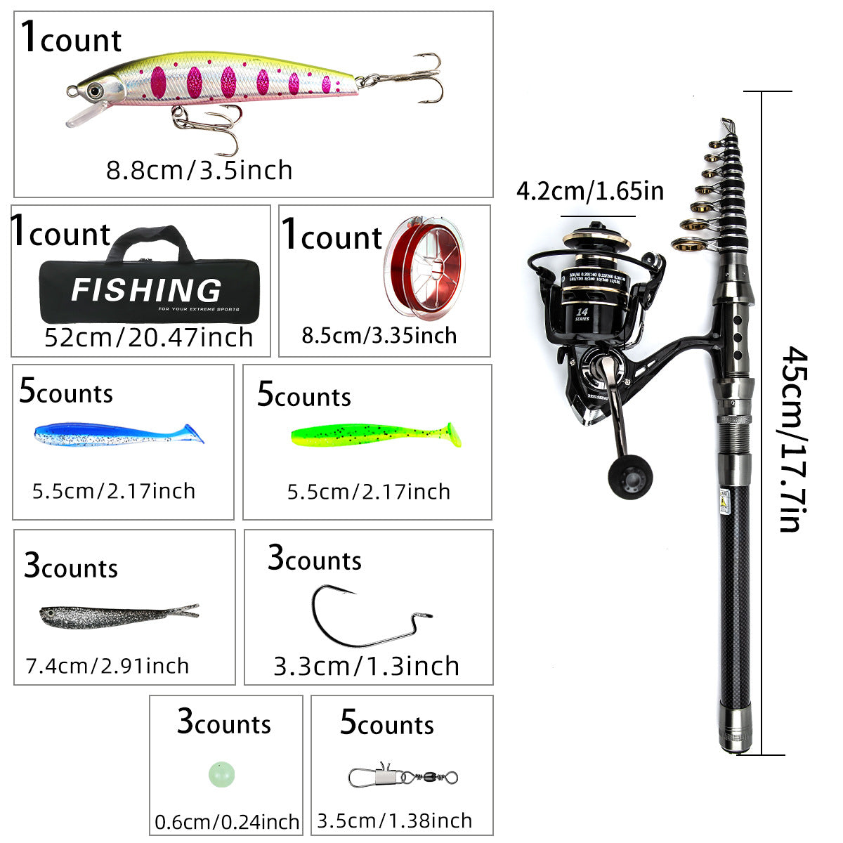 A244  Long Casting Fishing Rod Combo, Special for Bass & Culter, Multifunctional Rod for Sea & Snakehead Fishing