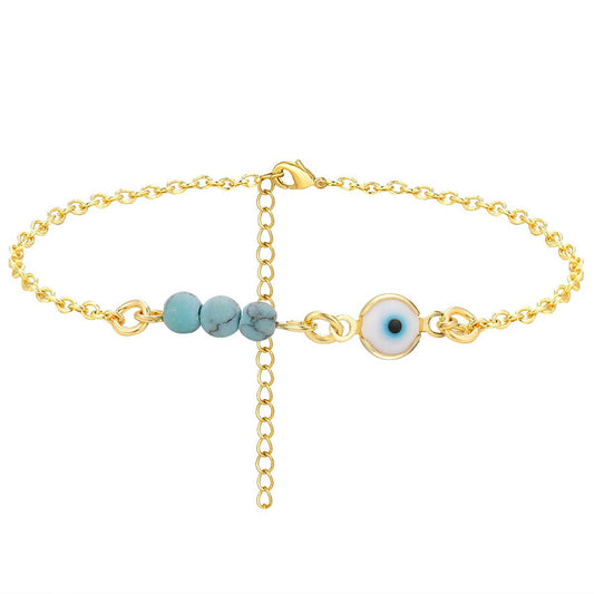 New Evil Eye Anklet Bohemian Beaded Ankle Bracelet Fashion Lucky Eye Foot Chain Trendy Boho Jewelry for Women