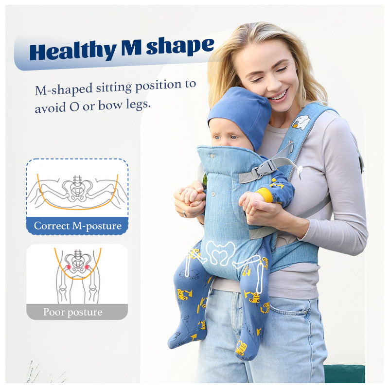 Baby Carrier, Baby Carrier Newborn to Toddler, Ergonomic, Cozy and Lightweight Infant Carrier for 7-44lbs, Toddler Carrier Ideal for Hands-Free Parenting with Zipper Pouch, Bottle Bag, Windproof Cover