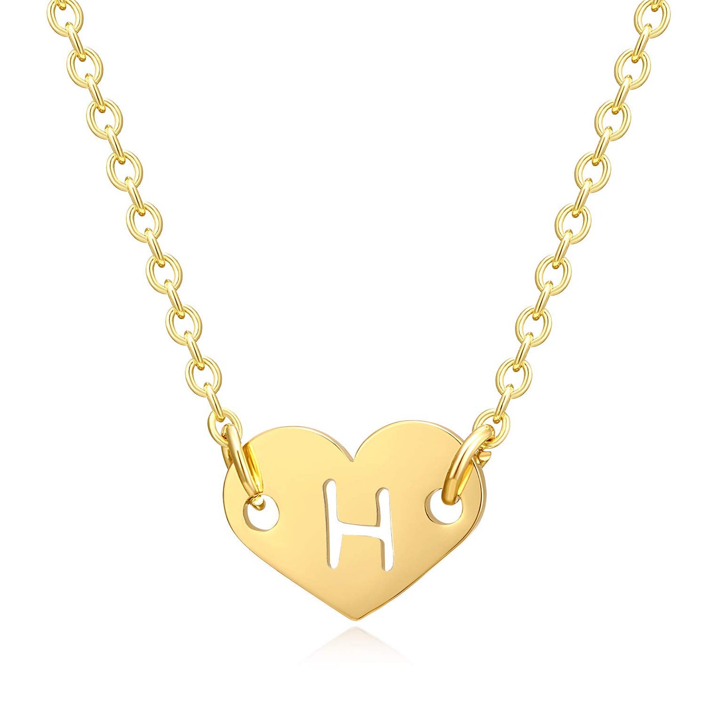 26 Alphabet Initial Heart Charm Necklace Gold Tone Personalized Letter Pendant Delicate Fashion Jewelry Gift for Her