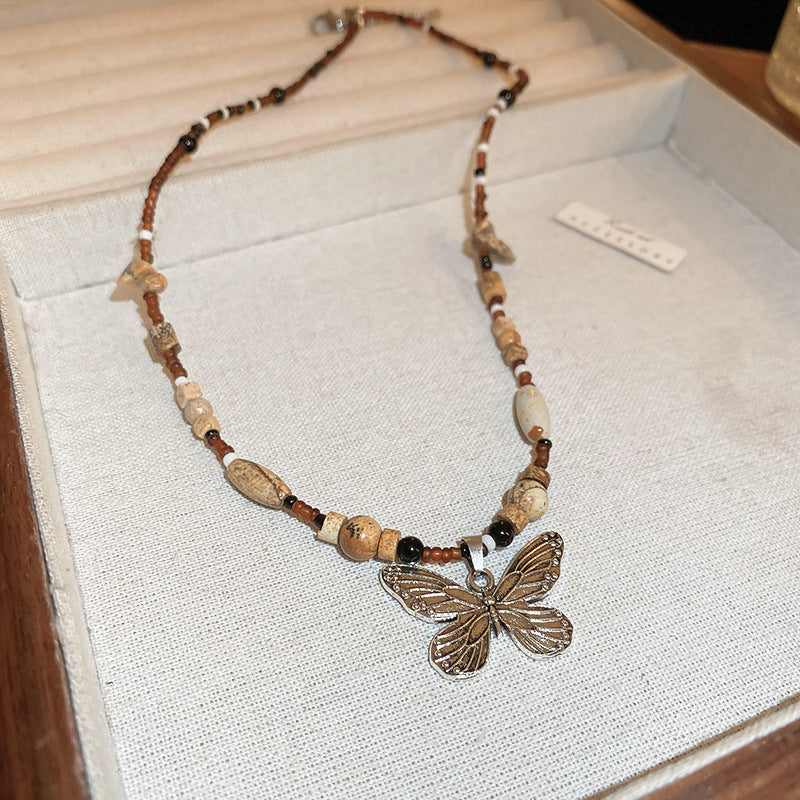 A302  Boho Shell Bead Turquoise Beaded Necklace, Light Luxury Minimalist Luxury Clavicle Necklace for Women