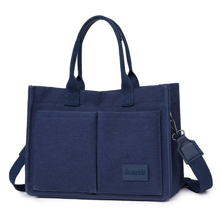 Canvas Tote Bag for Women with Zipper Closure & Individual Compartments for Work College for Teacher & Nurse