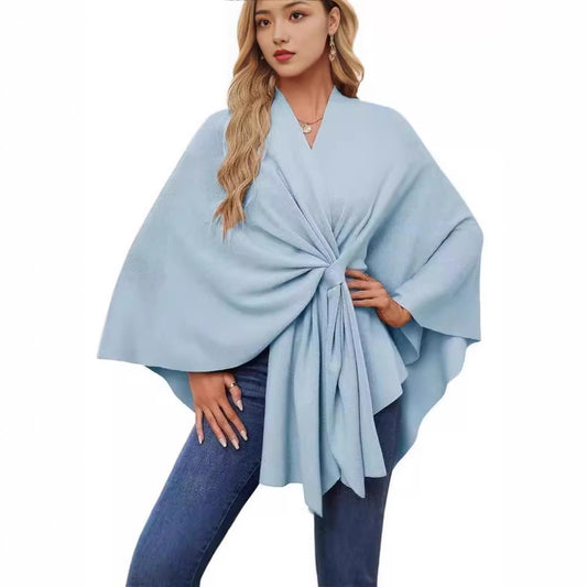Women's Elegant Shawl Wraps Soft Open Front Poncho Sweater for Spring Fall Winter