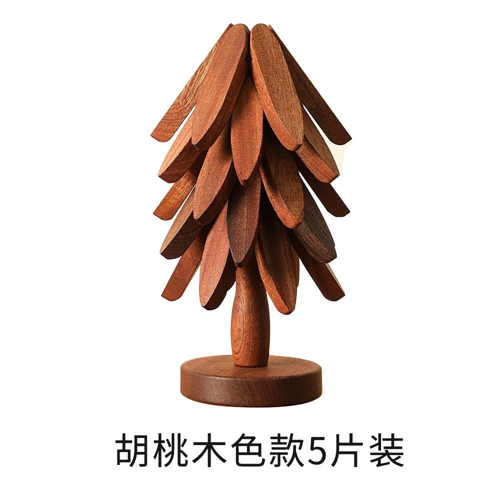 Wooden Tree Coasters Hot Plate Mats for Hot Dishes, Tree Coaster Set, Wooden Coasters for Hot Dishes, Pots, Bowls, Tea Kettles, Fondue Holders