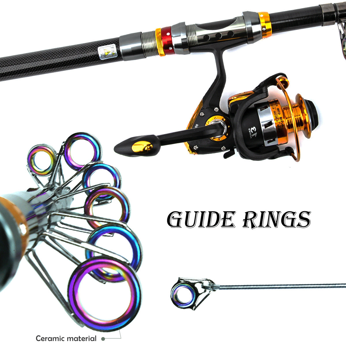 F345   Sea Fishing Long Casting Rod Set, Telescopic Lure Rod Complete Kit for Freshwater & Saltwater