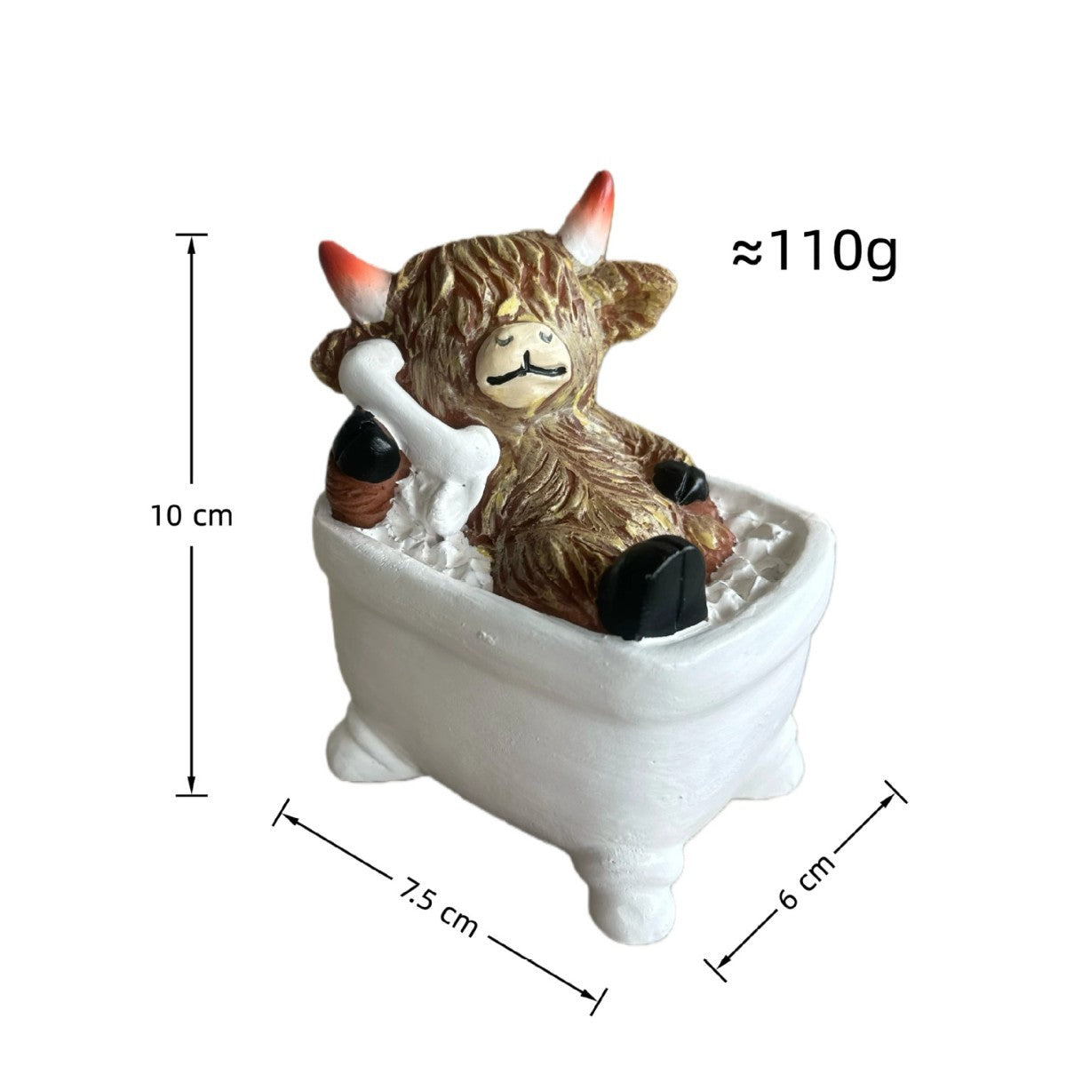 Bathroom Decor Highland Cow Statue Resin Ornament Craft Creative Holiday Home Decor Gift