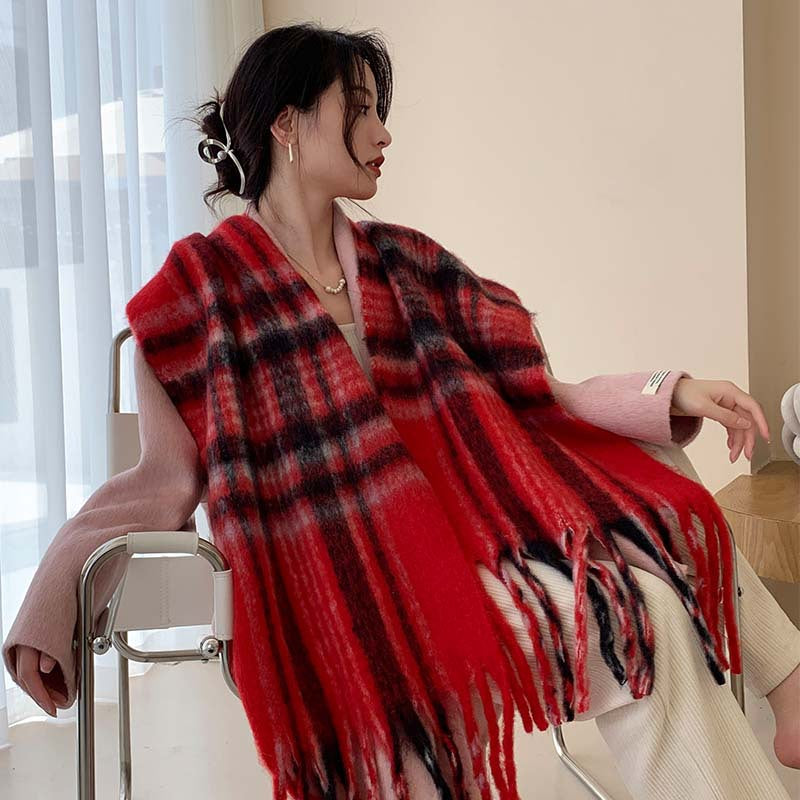 Winter Women Warm Scarf Long Shawl Large Scarves Cold Weather Thick Blanket Scarfs