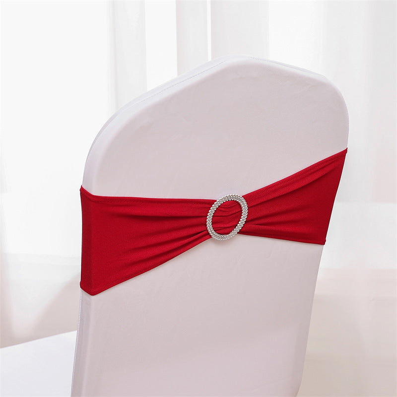 Spandex Chair Sashes Bands 50PCS Stretch Chair Ties Bows with Buckle Slider for Wedding Party Banquet Decoration