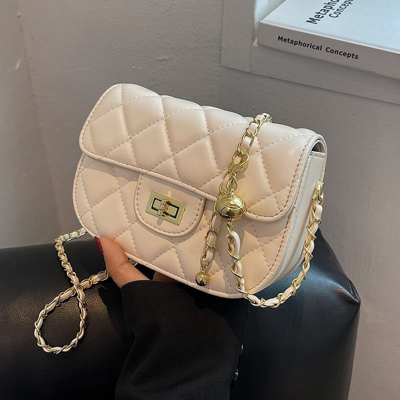 Autumn and winter high-end fashion shoulder bag with diamond grid chain crossbody bag