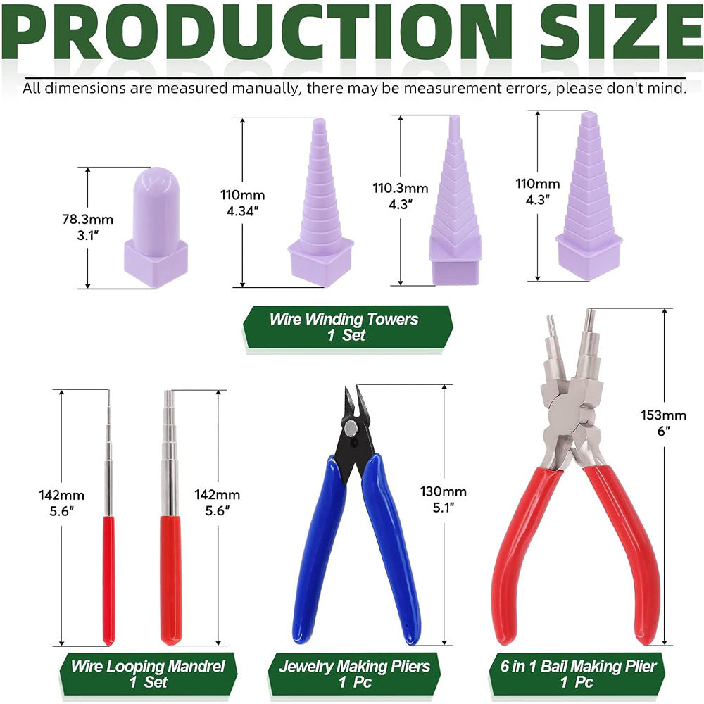 A315  DIY Jewelry Wire Wrapping Tool Set, 8Pcs Wire Tower & Jewelry Pliers Kit