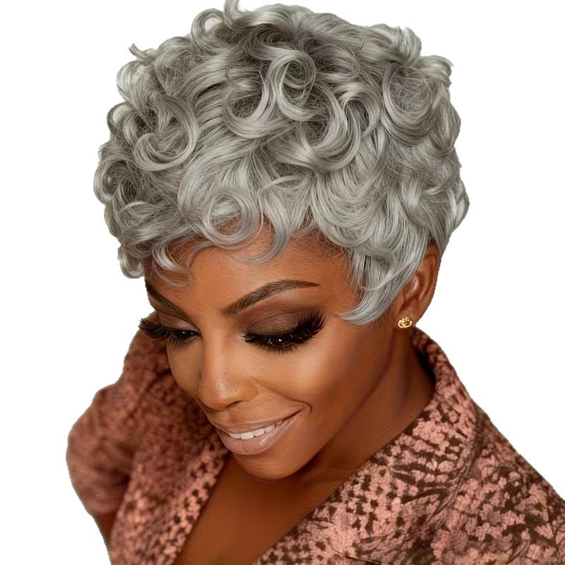 A281  Afro Fluffy Kinky Curly Short Wig, Fashion Women Short Curly Hair, Breathable Comfort Synthetic Wig In Stock