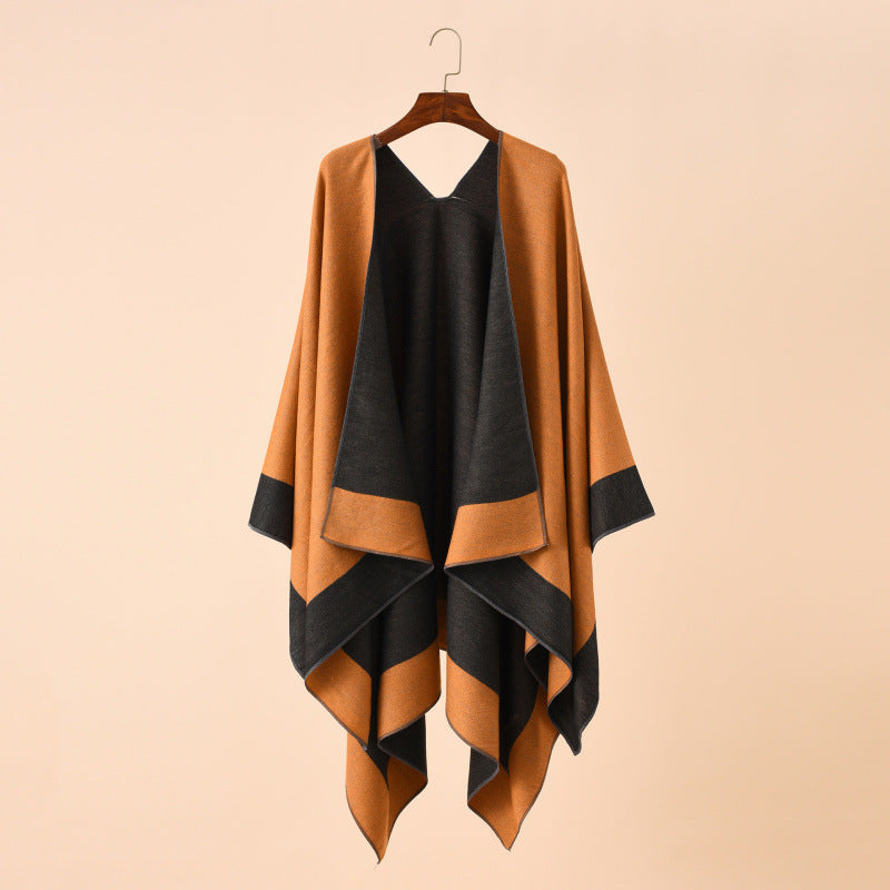 Shawl Wraps for Women, Elegant Knitted Cape Open Front Poncho Scarf Blanket Cardigan Coat for Spring, Autumn, and Winter