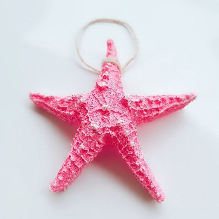 A209  Mediterranean Charm Starfish Wall Hanging, Creative Fishing Net Home Entrance Wall Decor Pendant