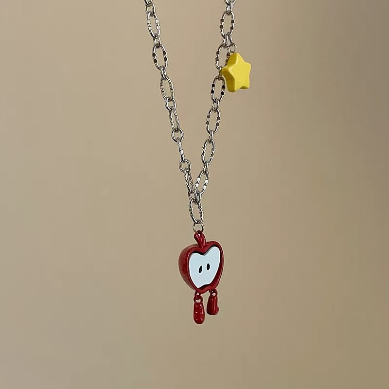 A301  Fashion Dopamine Beaded Cat Necklace, Personality Sweet Style All-Match Choker Jewelry