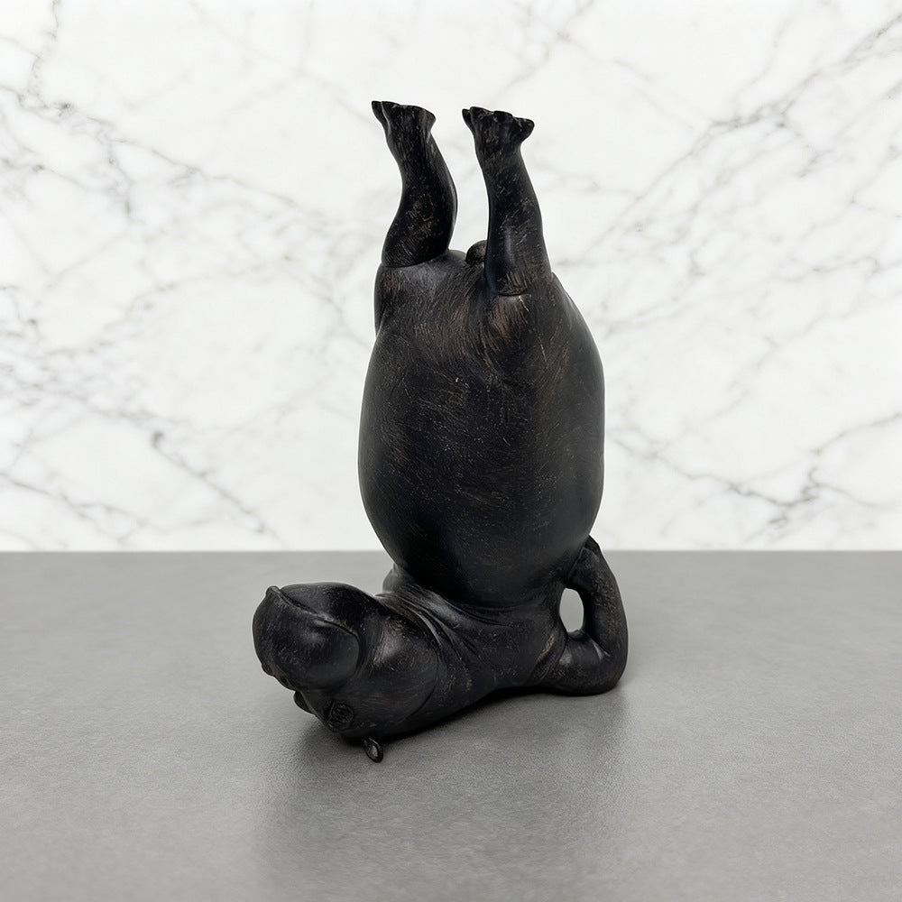 Yoga Hippo Resin Figurine Creative Animal Decor Living Room, Gym, Yoga Studio Ornament