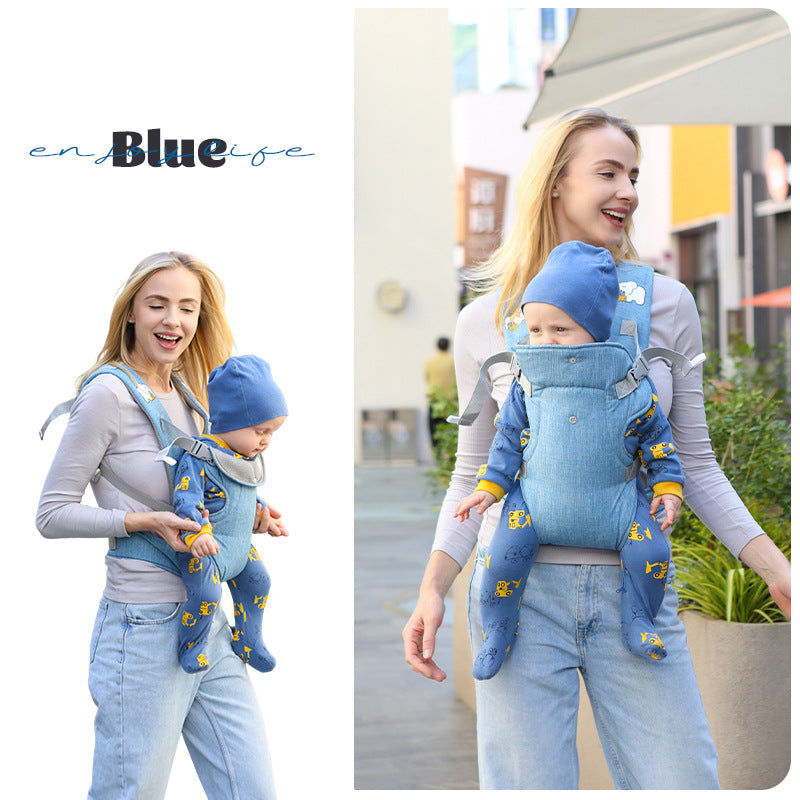 Baby Carrier, Baby Carrier Newborn to Toddler, Ergonomic, Cozy and Lightweight Infant Carrier for 7-44lbs, Toddler Carrier Ideal for Hands-Free Parenting with Zipper Pouch, Bottle Bag, Windproof Cover