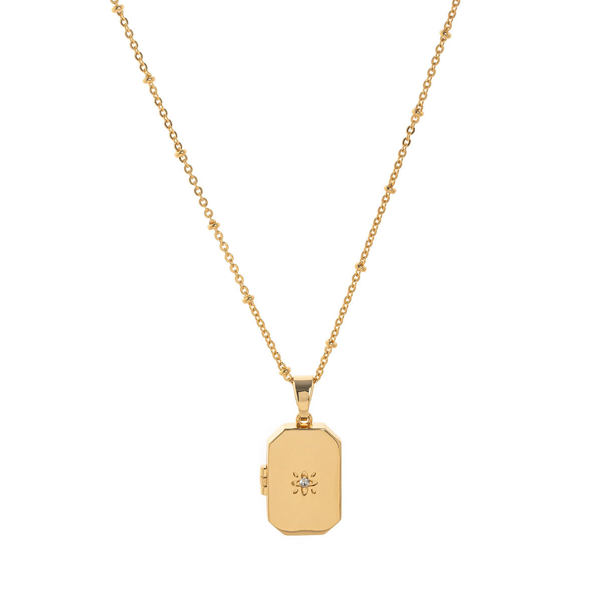 Strawberry Shell Photo Album Fruit Frame Necklace Retro Hinged Necklace with Genuine Gold Plating & Color Retention