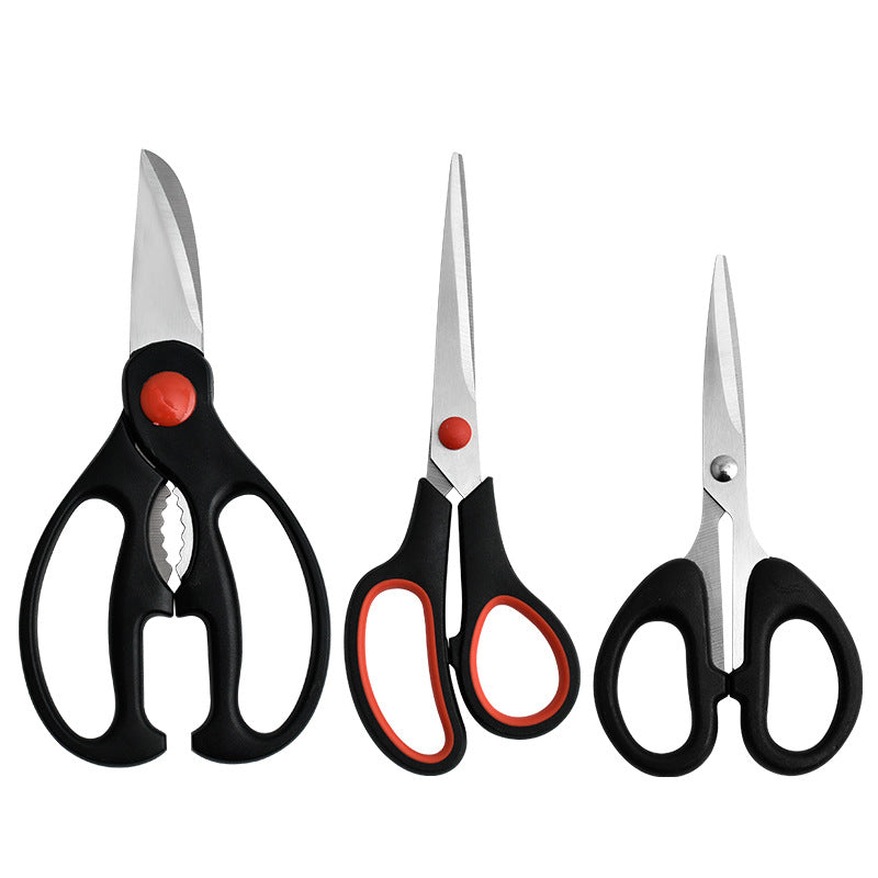 A329  3-Piece Multi-Function Kitchen Shears Set, Household Stainless Steel Scissors for Chicken Bones & Food Prep