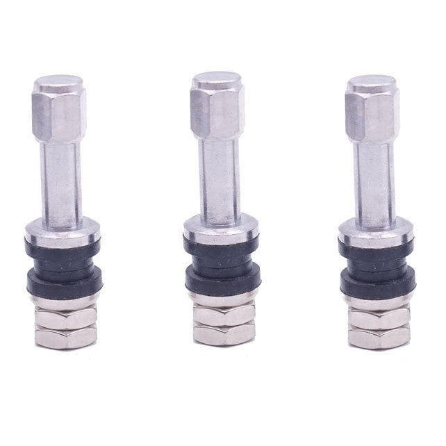 A311  TR413/TR414 Tubeless Tire Valve Stems, Black Rubber & Alloy Valve Caps Universal Tire Valves