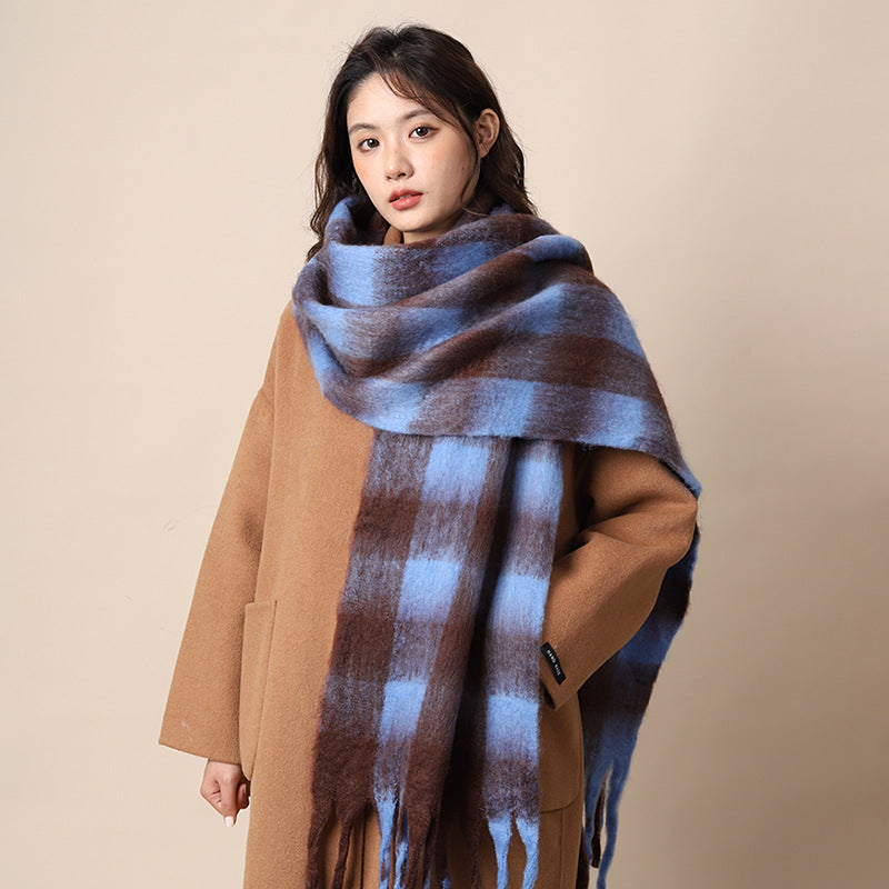 Women's Scarf Winter Warmth Long Shawl Oversized Scarf Thick Blanket-Style Scarf for Cold Weather