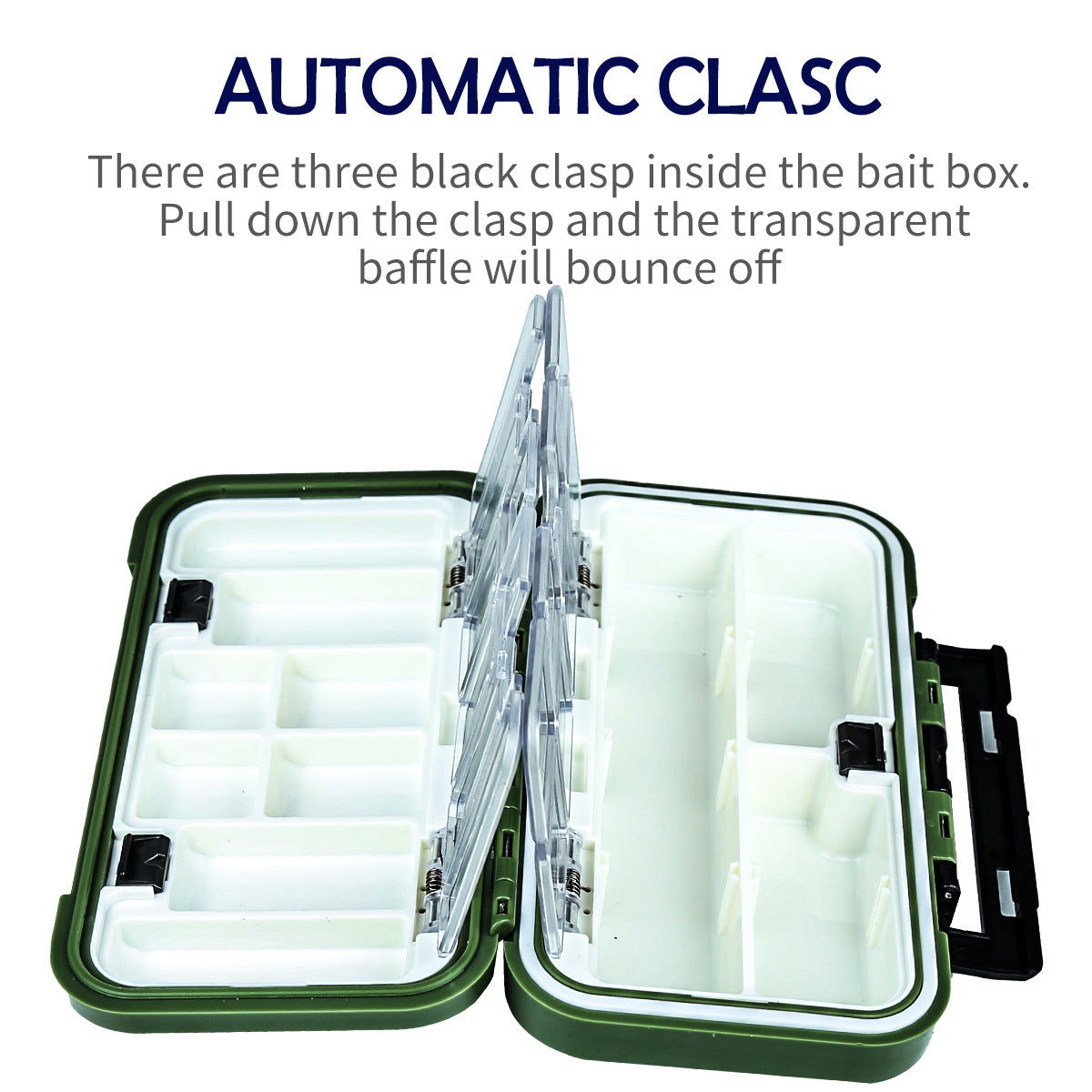 A237  Multifunctional Waterproof Fishing Tackle Box, Shockproof Auto Pop-Up Lure Box, Hook Accessory Storage Case