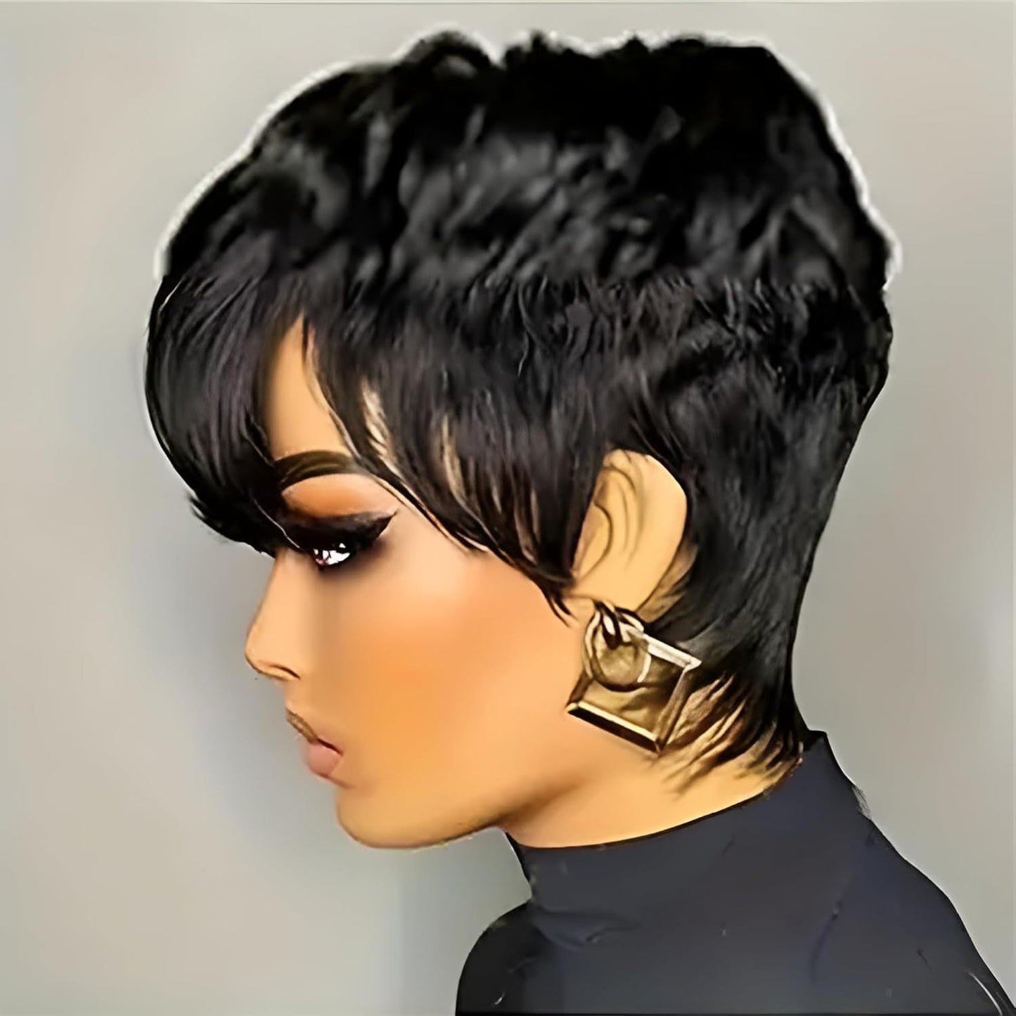 A220  Side Bangs Fluffy Curly Wig, Rose Net Breathable Synthetic New Wig
