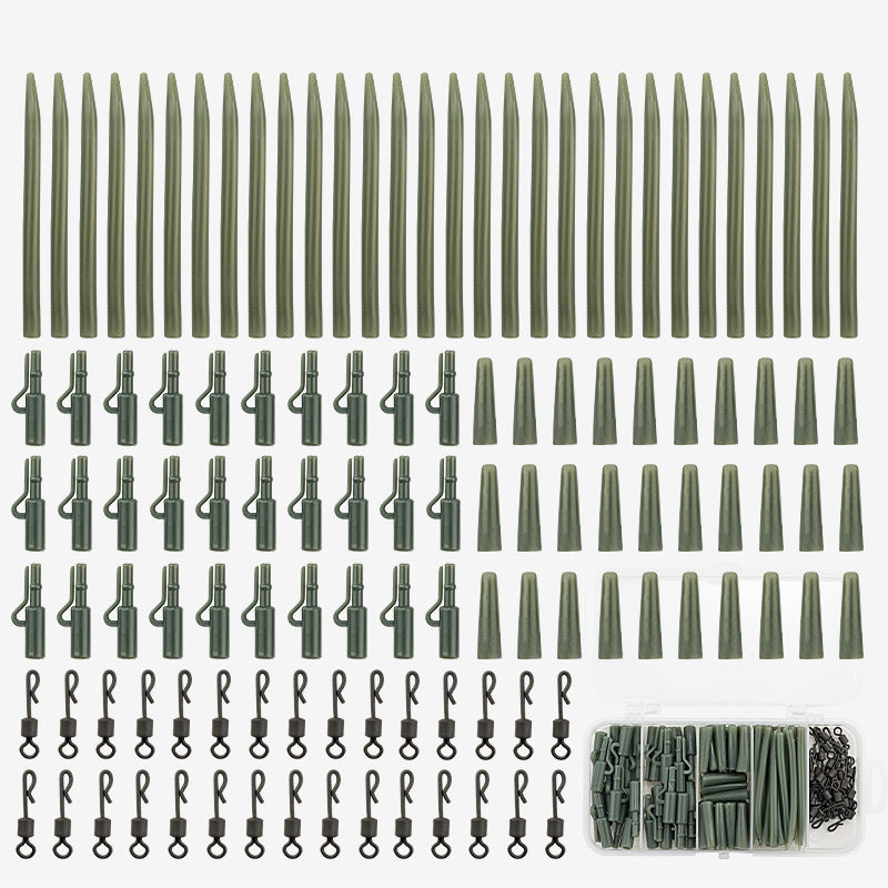 A339   120PCS European Carp Fishing Accessories Set, High Quality Hose Pin Tail Pipe Tackle Box for Reservoir Fishing