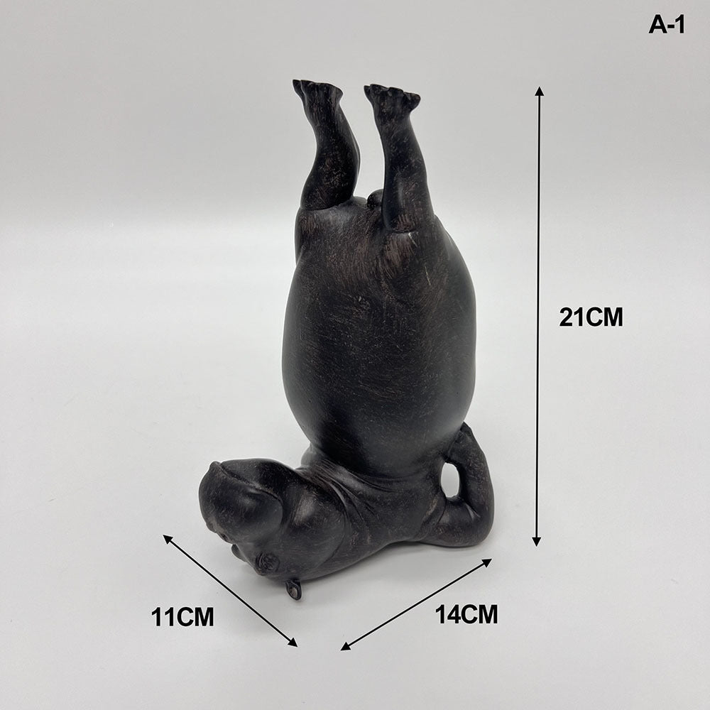 Yoga Hippo Resin Figurine Creative Animal Decor Living Room, Gym, Yoga Studio Ornament