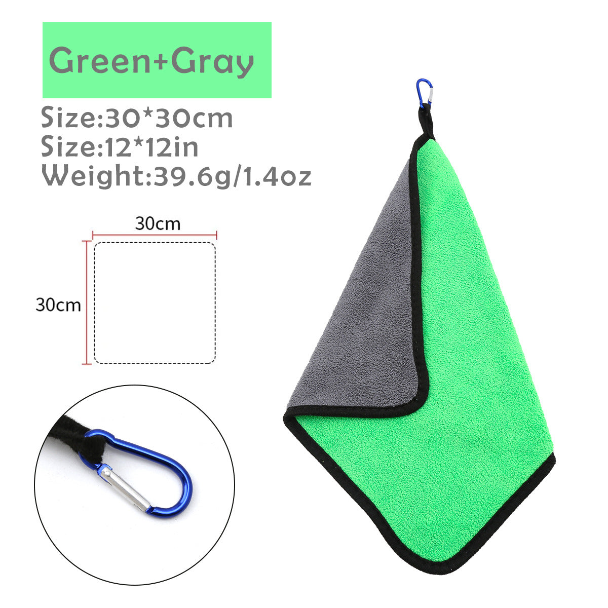 A264  Double Sided Thick Fishing Towel, Super Absorbent Fast Drying, Rod Cleaning Accessory with Buckle