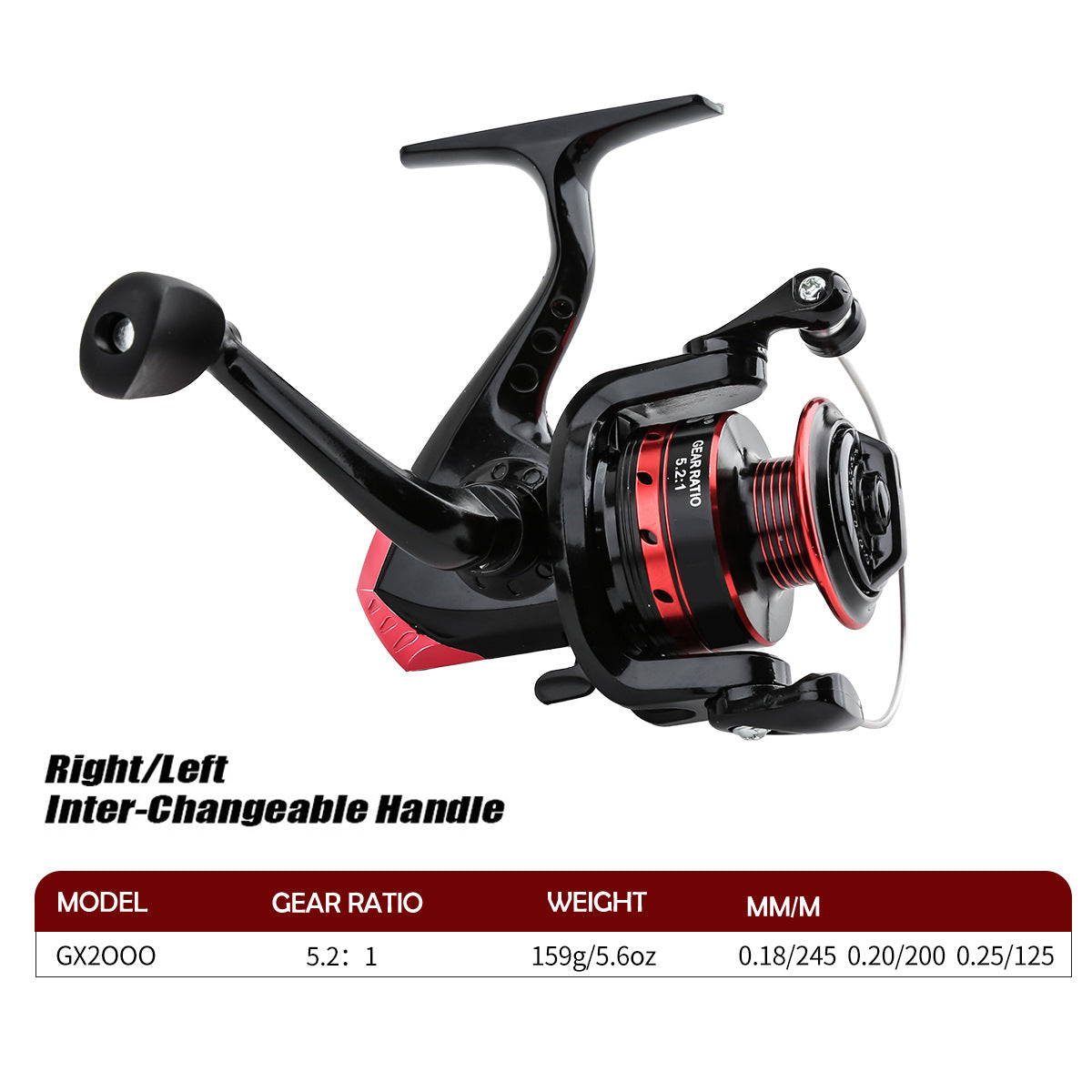 A265  GXR Series Smooth Spinning Reel, 5.2:1 Metal Spool Long Casting Reel
